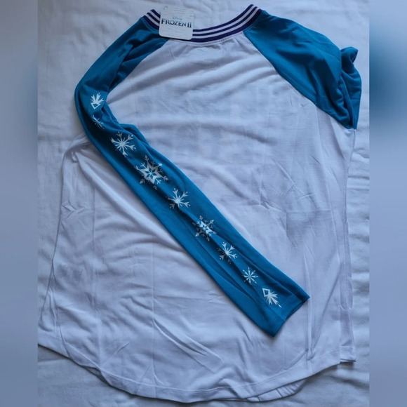 Disney Frozen II White Blue Be Brave Long Sleeve Tee Juniors‎ XL (15/17) - Picture 2 of 2